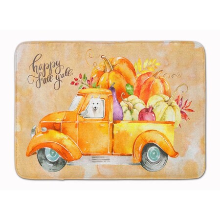 Carolines Treasures Fall Harvest Japanese Spitz Machine Washable Memory Foam Mat CK2622RUG